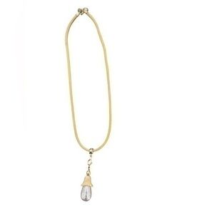 Vintage Pearl and gild Tone pendant Necklace Mesh Chain Detachable Pendant Rare